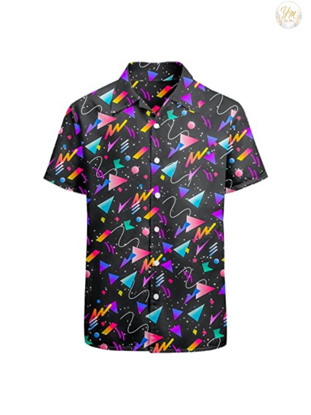 Men's Retro Hawaiian Button Down Shirt 80s 90s Party Disco